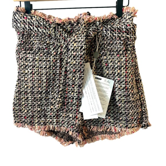 NWT IRO Paris tweed short sash high-waist, Vany frayed bouclé tweed. - Picture 1 of 12